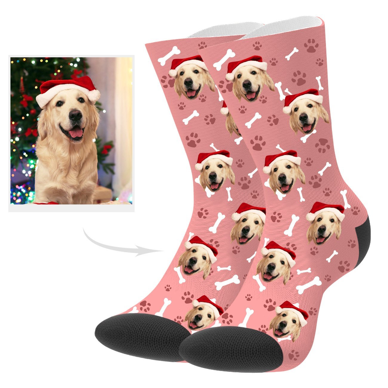 Personalisierte Hundefoto Socken Hundegesicht Socken