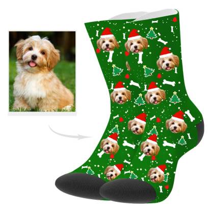 Personalisierte Weihnachts Socken Mit Hundegesicht