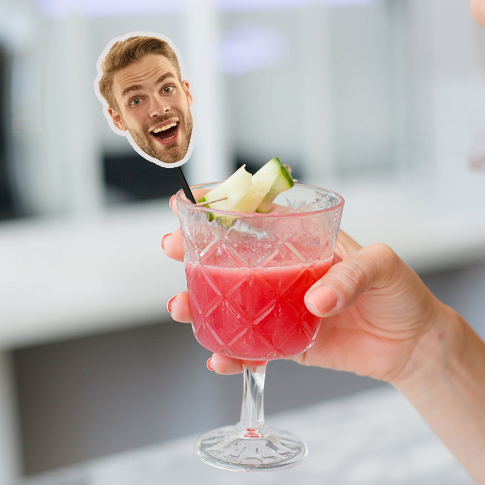 Personalisierte Gesicht Drink Stirrers Swizzle Sticks Lustige Foto Party Dekorationen