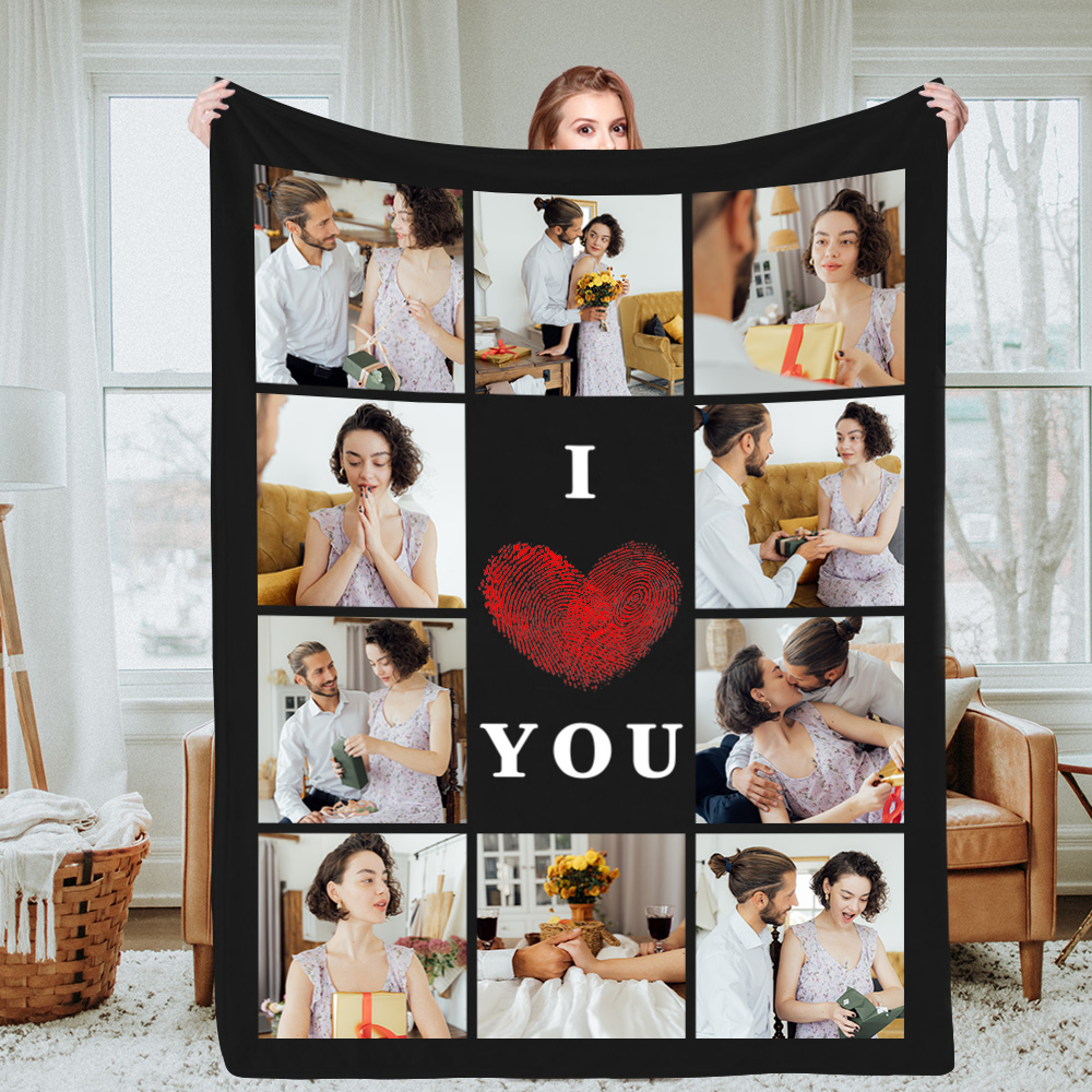 Personalisierte Collage Fotodecke Mit Text Individuelle Decke Geschenk