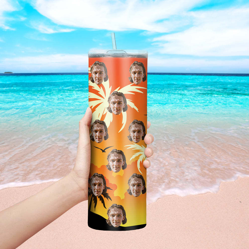 Personalisierter Gesicht Tumbler Becher Individueller Foto Kaffeebeche