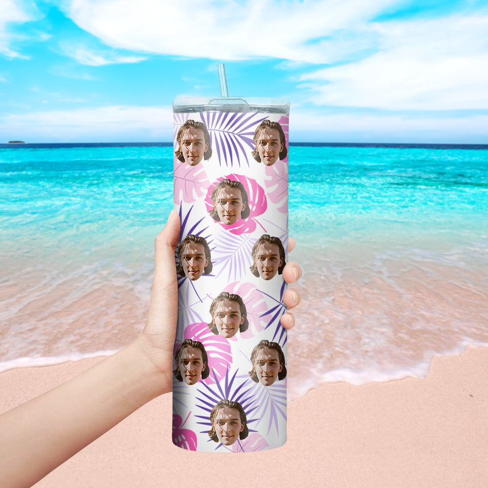 Personalisierter Gesicht Tumbler Becher Individueller Foto Kaffeebeche