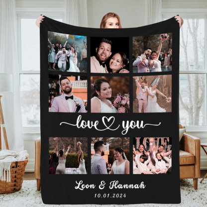 Personalisierte Collage Fotodecke Mit Text Individuelle Decke Geschenk Zur Hochzeit Jahrestag Oder Weihnachten