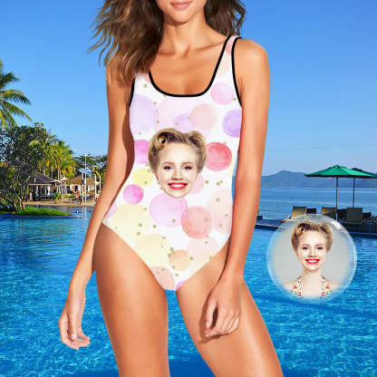 Damen Badebekleidung mit Gesicht Personalisierte Badebekleidung mit Foto