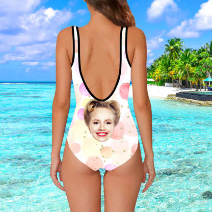Damen Badebekleidung mit Gesicht Personalisierte Badebekleidung mit Foto