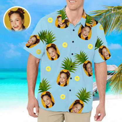 Personalisierte Hawaii-Hemd Mit Gesicht Individuelles Shirt Geschenk Für Freund Ehemann