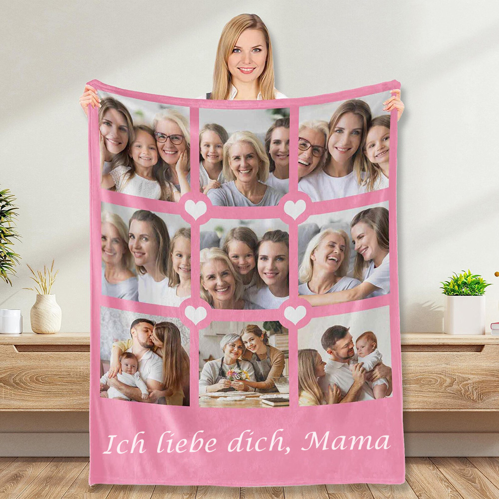 Personalisierte Fotodecke Mit Collage Und Text Muttertagsgeschenk Erinnerungsstück Mit Foto