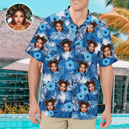 Personalisierte Hawaii-Hemd Mit Gesicht Individuelles Shirt Geschenk Für Freund Ehemann