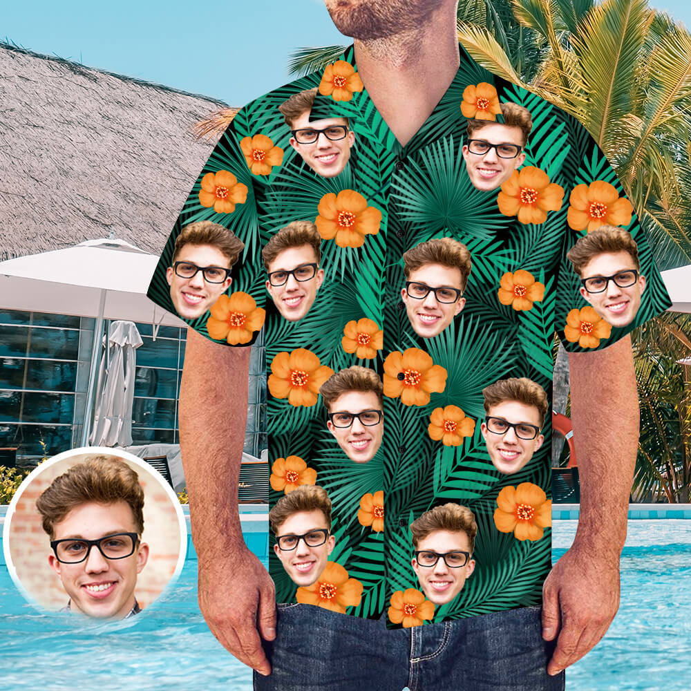 Personalisierte Hawaii-Hemd Mit Gesicht Individuelles Shirt Geschenk F