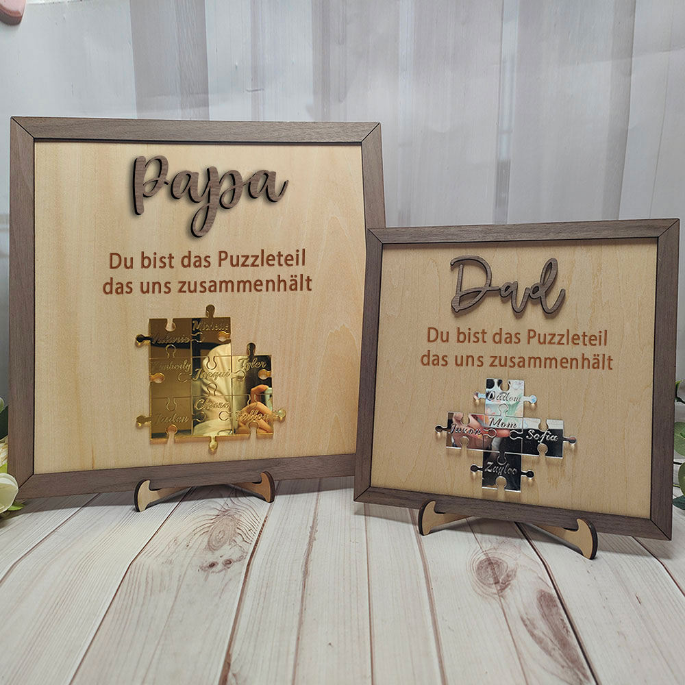 Personalisiertes Namenspuzzle Aus Holz Papa Du Bist Unser Zusammenhalt Geschenk Für Vater