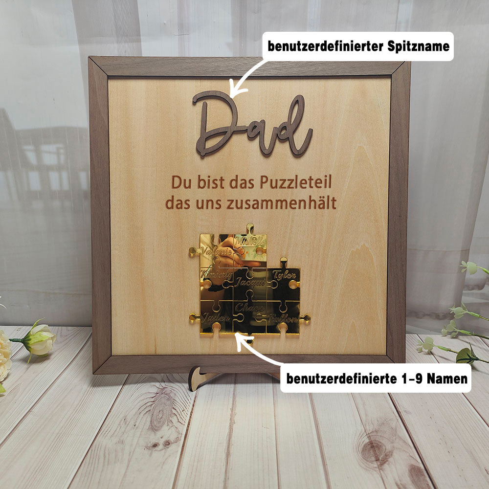 Personalisiertes Namenspuzzle Aus Holz Papa Du Bist Unser Zusammenhalt Geschenk Für Vater