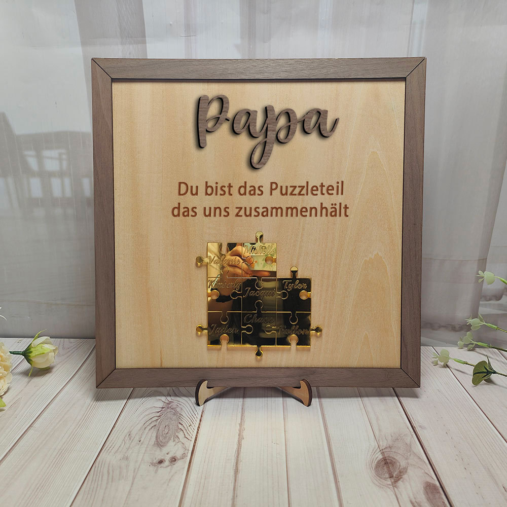 Personalisiertes Namenspuzzle Aus Holz Papa Du Bist Unser Zusammenhalt Geschenk Für Vater