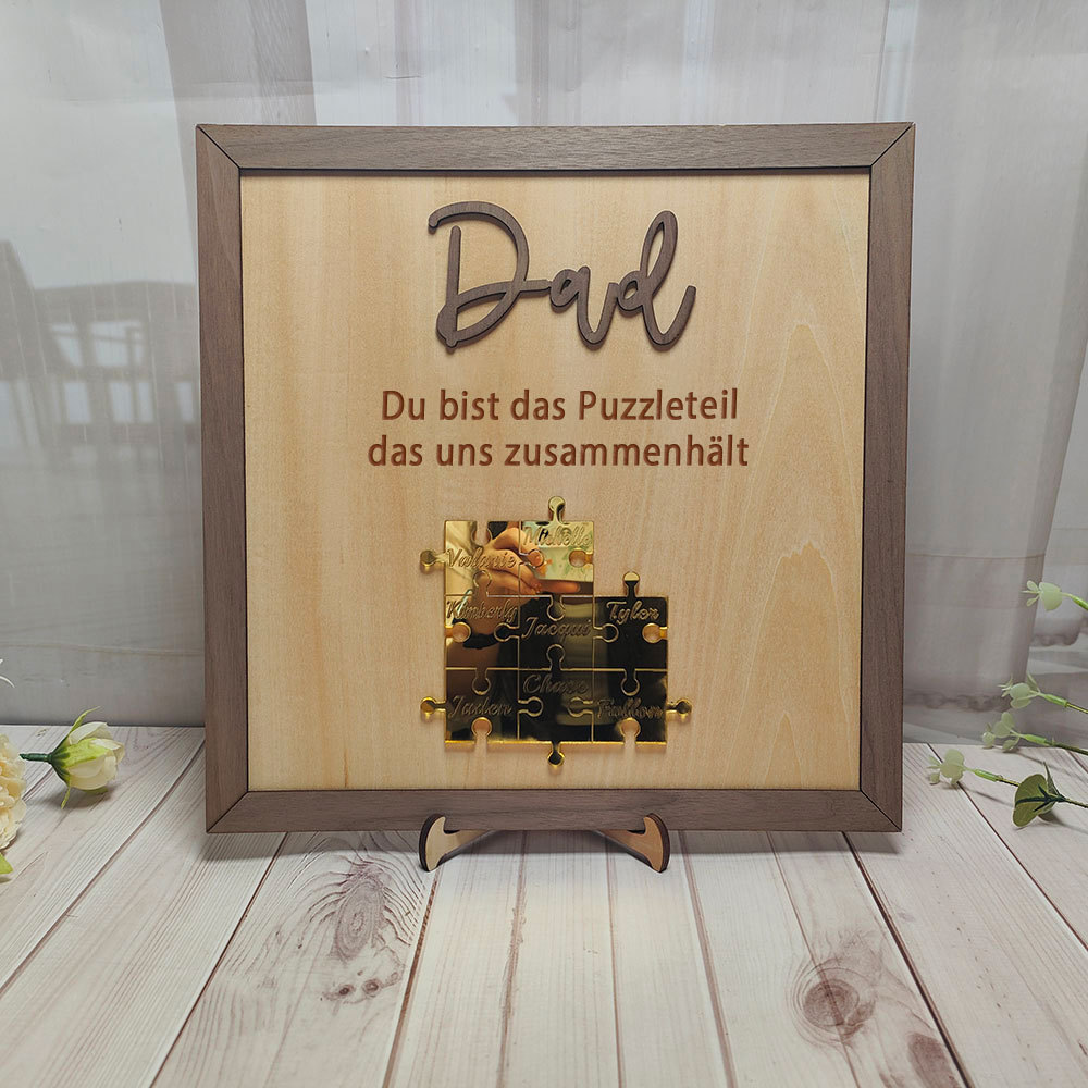 Personalisiertes Namenspuzzle Aus Holz Papa Du Bist Unser Zusammenhalt Geschenk Für Vater