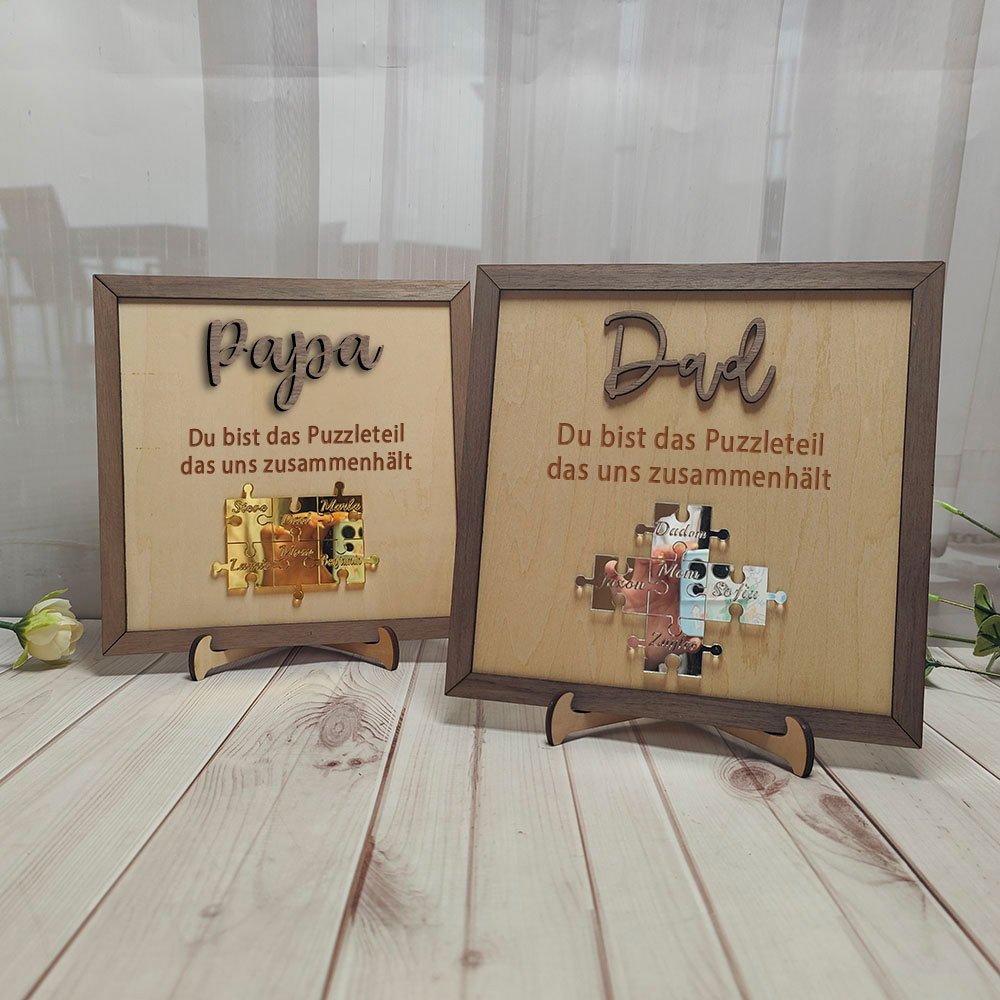 Personalisiertes Namenspuzzle Aus Holz Papa Du Bist Unser Zusammenhalt Geschenk Für Vater