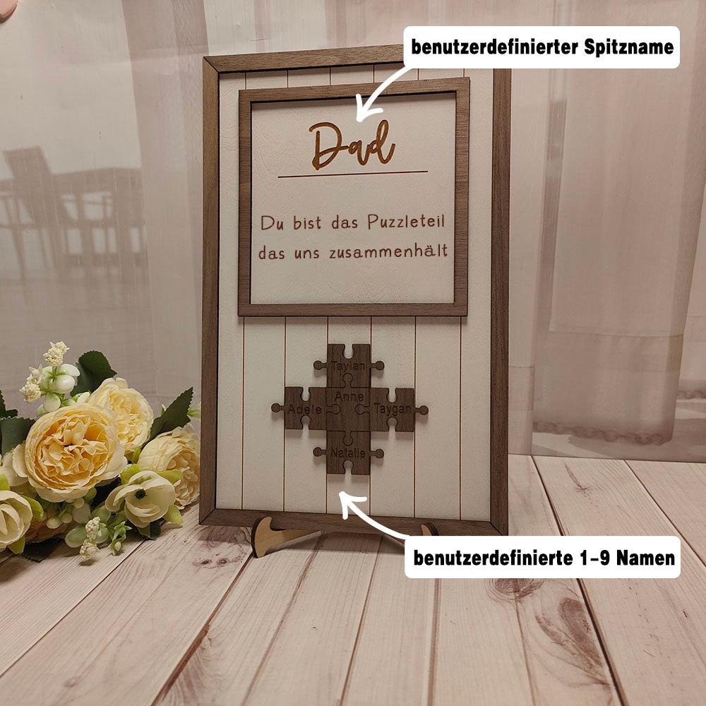 Personalisierte Vatertag Puzzle Holzschild Mit Namen Individuelles Geschenk Für Papa