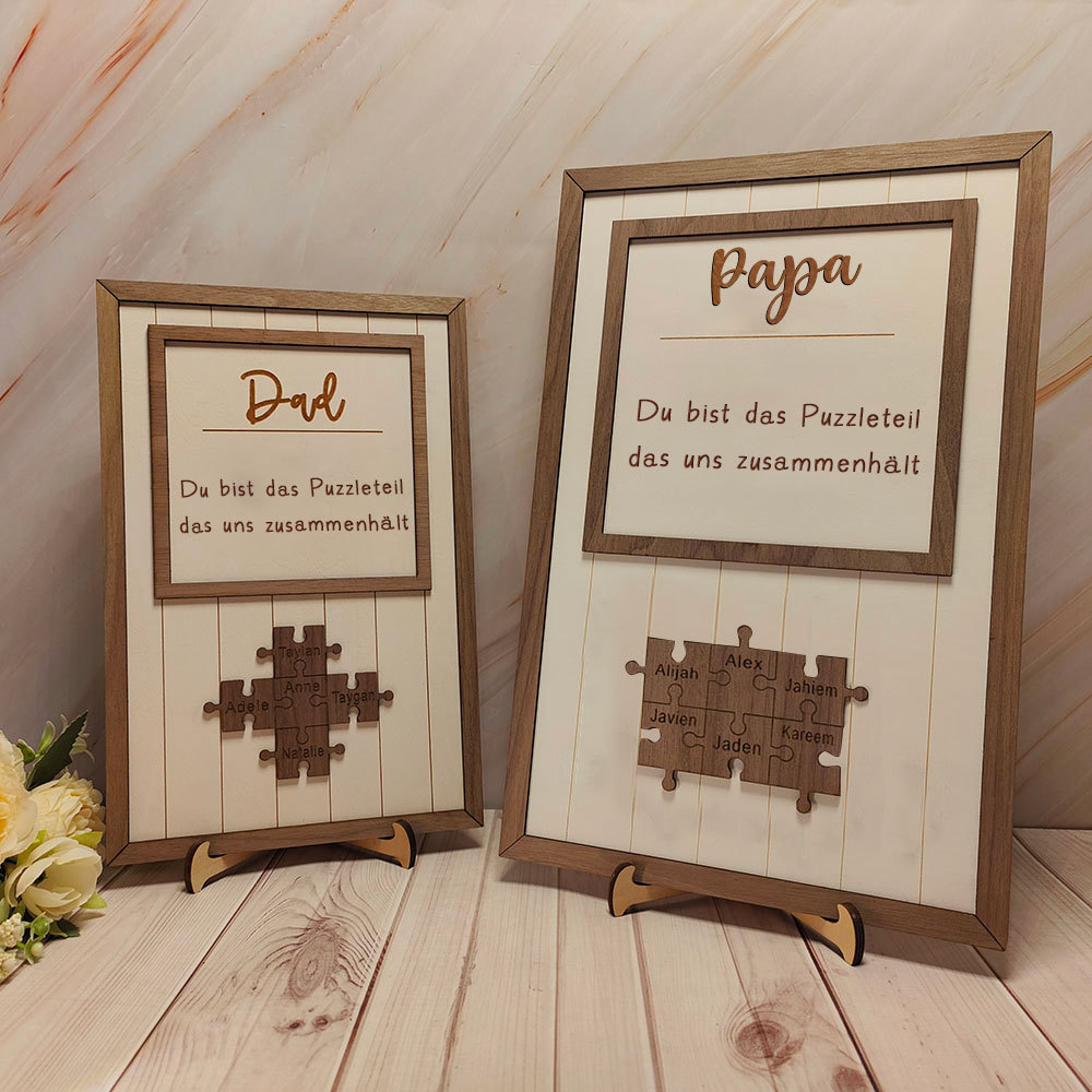 Personalisierte Vatertag Puzzle Holzschild Mit Namen Individuelles Geschenk Für Papa