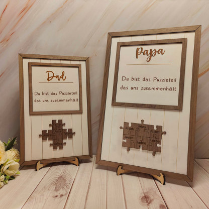 Personalisierte Vatertag Puzzle Holzschild Mit Namen Individuelles Geschenk Für Papa