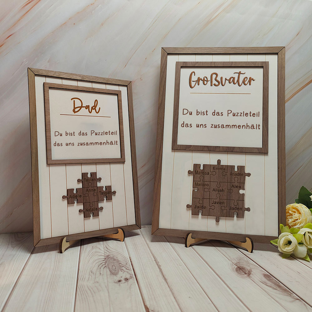 Personalisierte Vatertag Puzzle Holzschild Mit Namen Individuelles Geschenk Für Papa