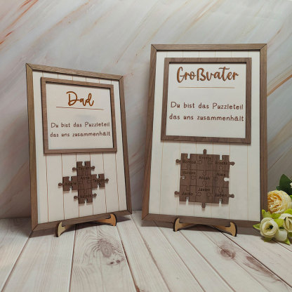 Personalisierte Vatertag Puzzle Holzschild Mit Namen Individuelles Geschenk Für Papa