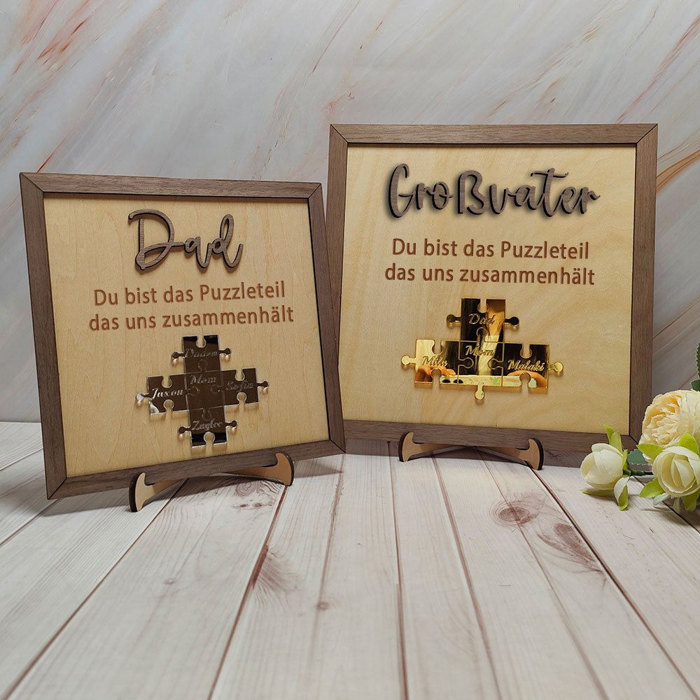 Personalisiertes Namenspuzzle Aus Holz Papa Du Bist Unser Zusammenhalt Geschenk Für Vater