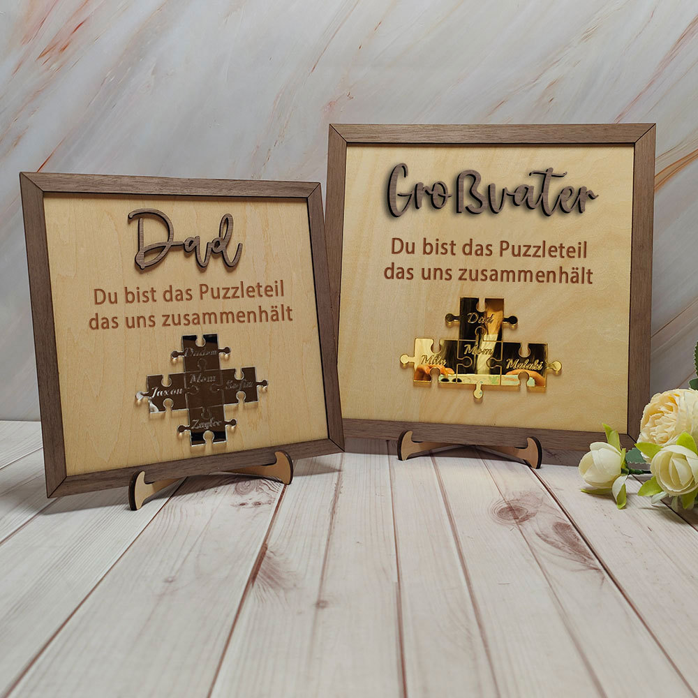 Personalisiertes Namenspuzzle Aus Holz Papa Du Bist Unser Zusammenhalt Geschenk Für Vater