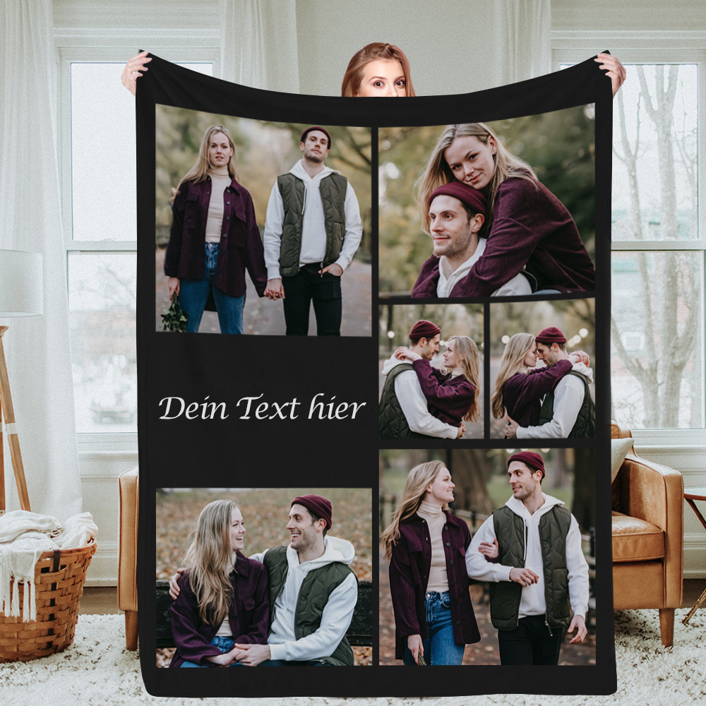 Personalisierte Fotodecke Mit Collage Und Text Gedenkdecke Weihnachten Geschenk Für Hochzeitspaar