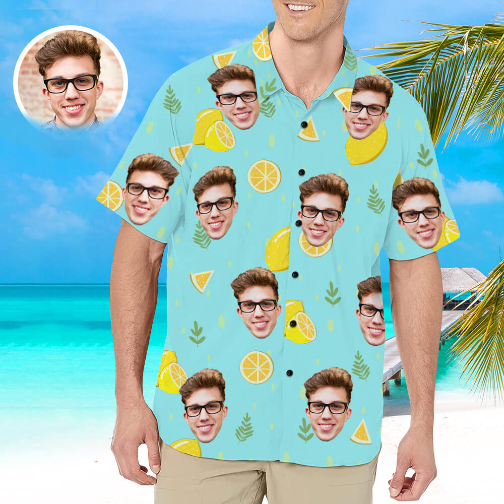 Personalisierte Hawaii-Hemd Mit Gesicht Individuelles Shirt Geschenk Für Freund Ehemann