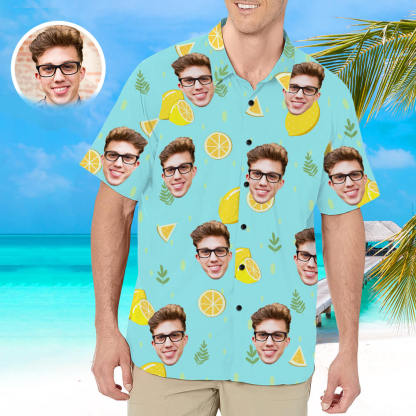 Personalisierte Hawaii-Hemd Mit Gesicht Individuelles Shirt Geschenk Für Freund Ehemann