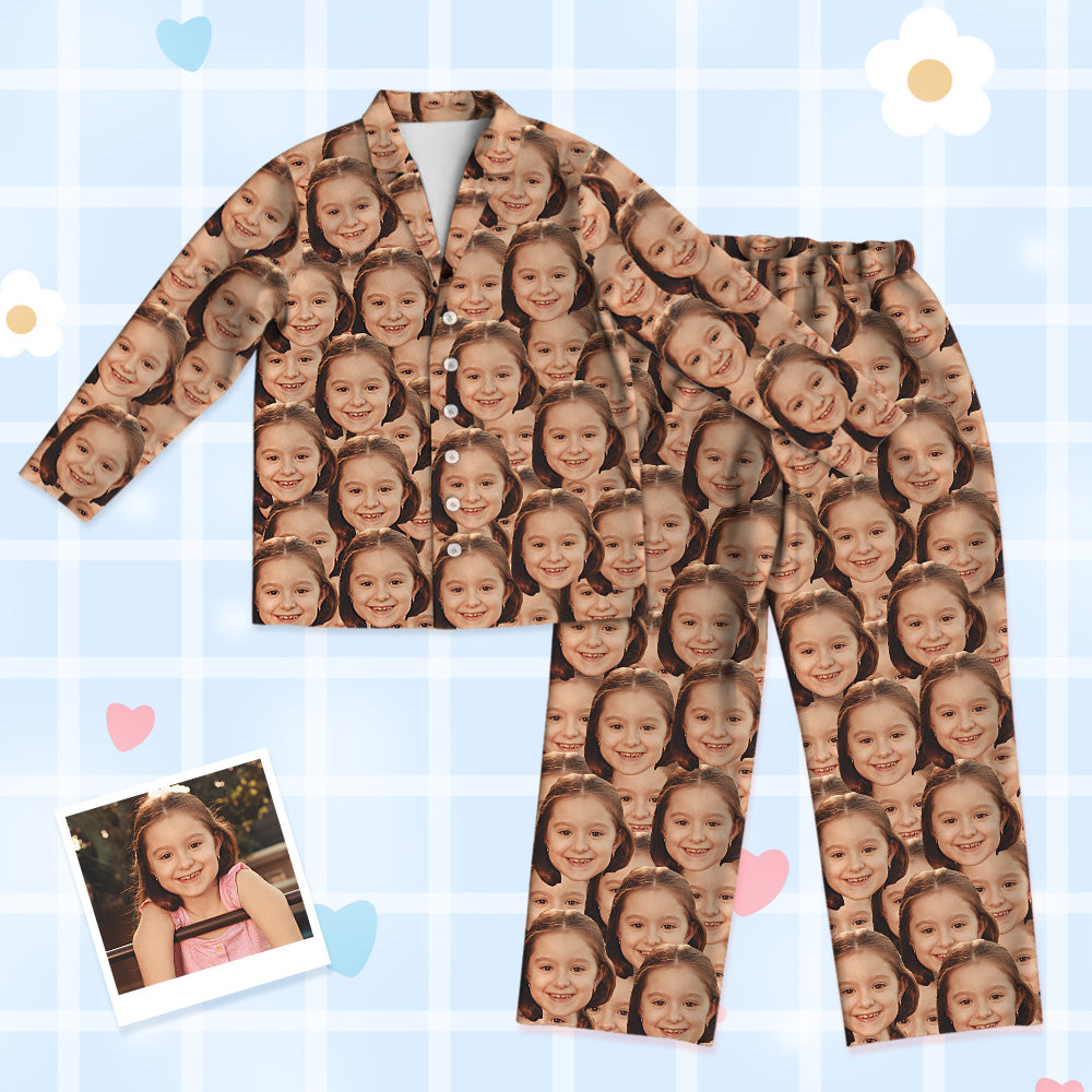 Kinder Schlafanzug mit Gesicht Personalisiert Kinder Schlafanzug mit Foto Kinder Foto Schlafanzug