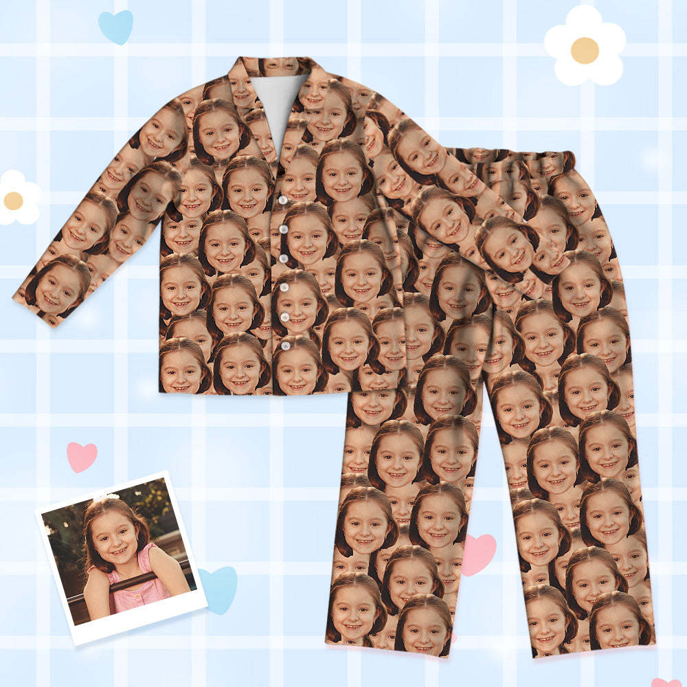 Kinder Schlafanzug mit Gesicht Personalisiert Kinder Schlafanzug mit Foto Kinder Foto Schlafanzug