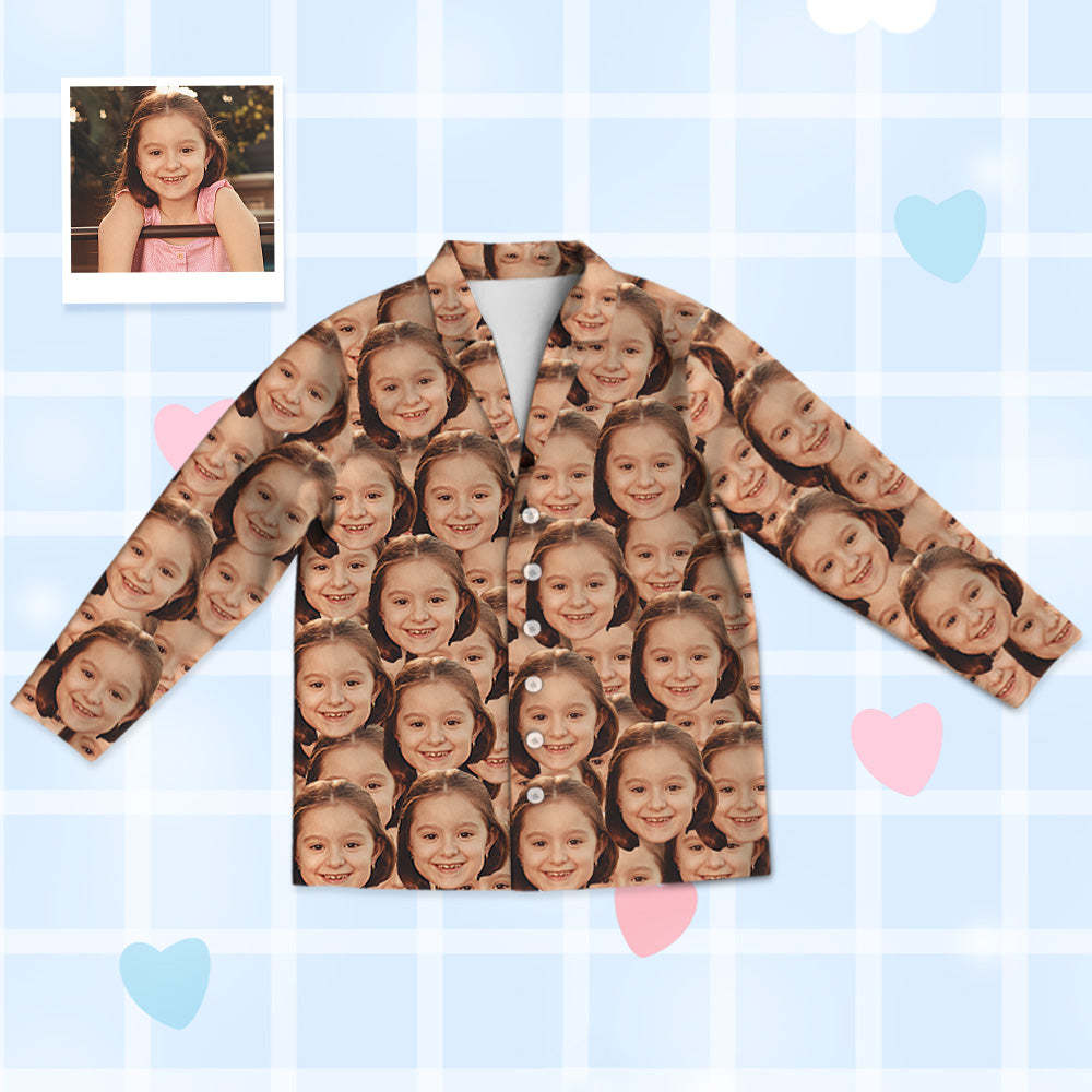 Kinder Schlafanzug mit Gesicht Personalisiert Kinder Schlafanzug mit Foto Kinder Foto Schlafanzug