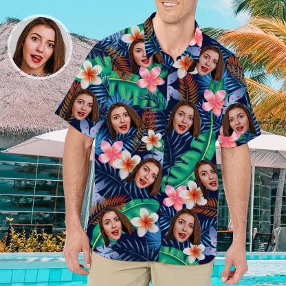 Personalisierte Hawaii-Hemd Mit Gesicht Individuelles Shirt Geschenk Für Freund Ehemann