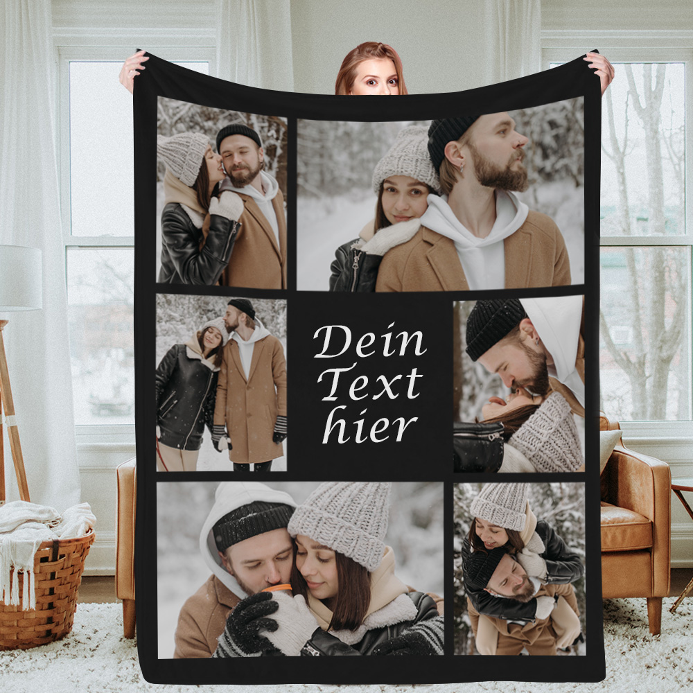 Personalisierte Fotodecke Mit Collage Und Text Gedenkdecke Weihnachten Geschenk Für Hochzeitspaar