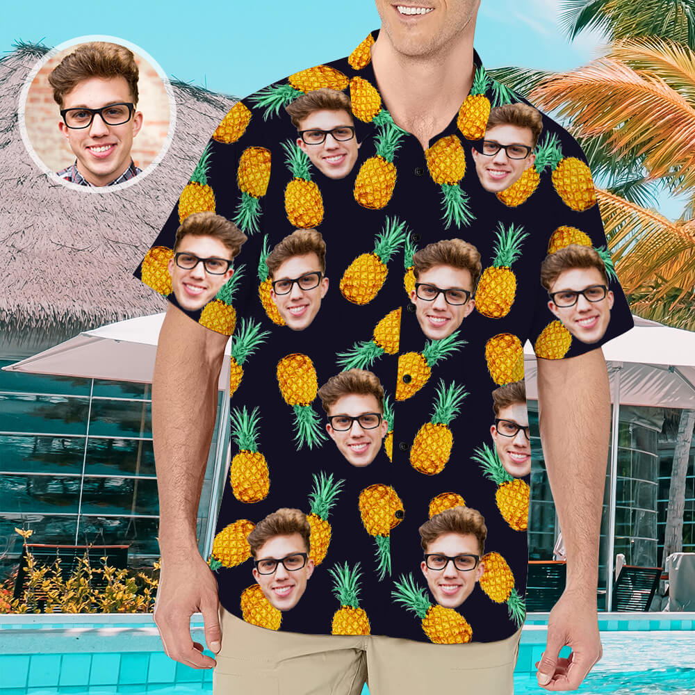 Personalisierte Hawaii-Hemd Mit Gesicht Individuelles Shirt Geschenk Für Freund Ehemann