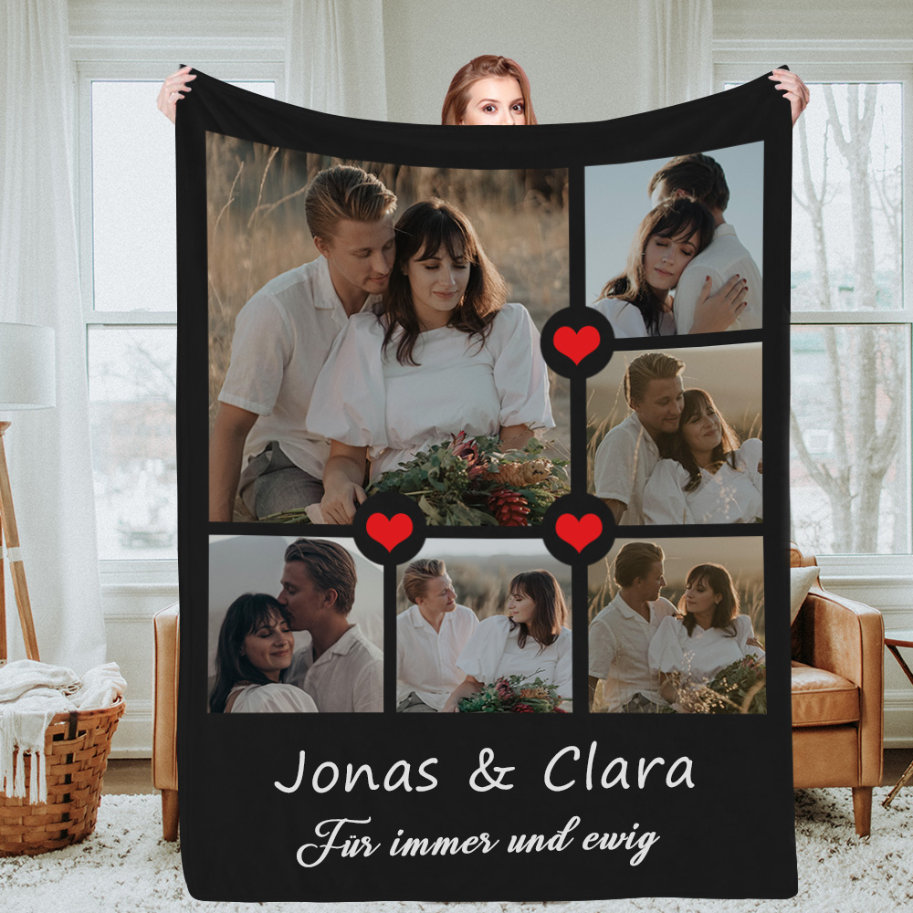 Personalisierte Fotodecke Mit Collage Und Text Muttertagsgeschenk Erinnerungsstück Mit Foto