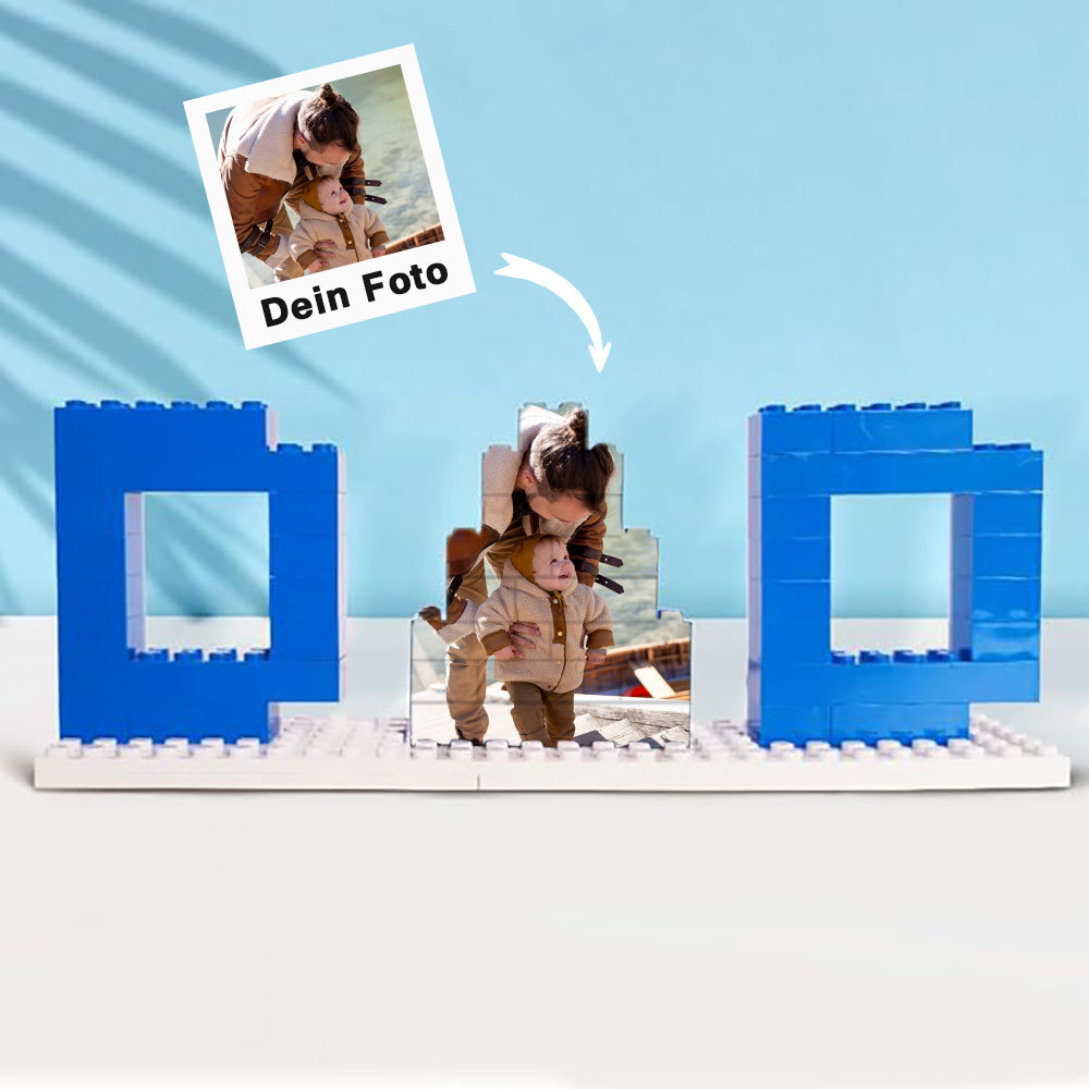 Personalisierbares Foto-Baustein-Puzzle für Papy Geschenke zum Vaterta