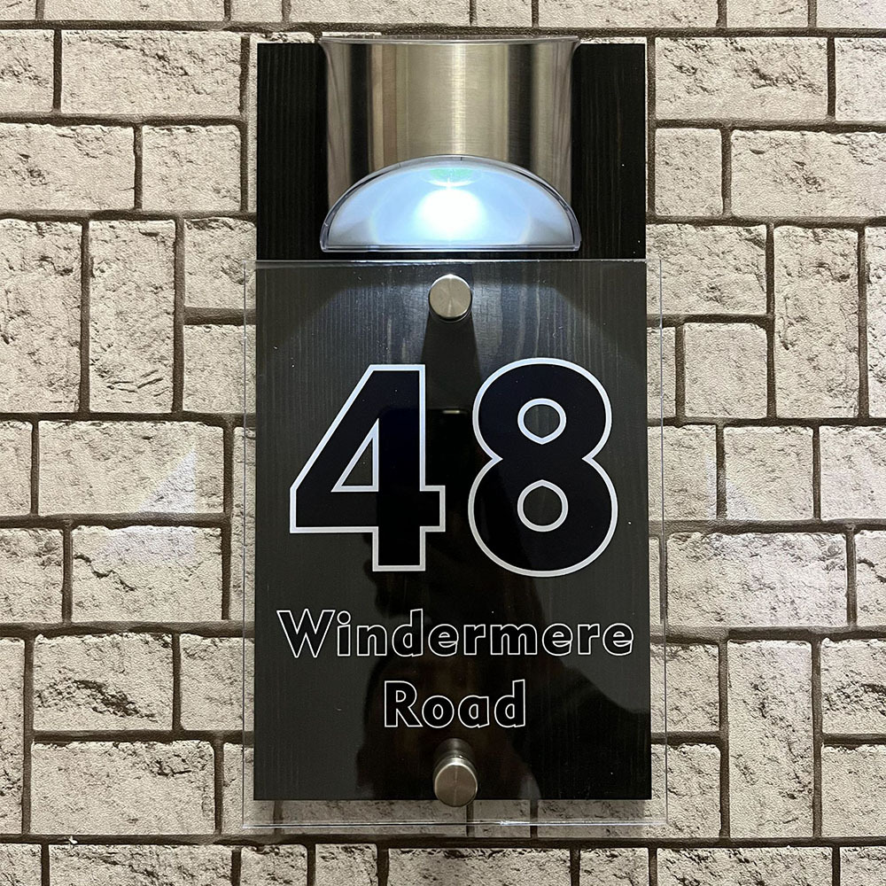 Individuelle Solar LED Adresstafel Wasserdicht Beleuchtete Hausnummerntafel Outdoor Türdekoration