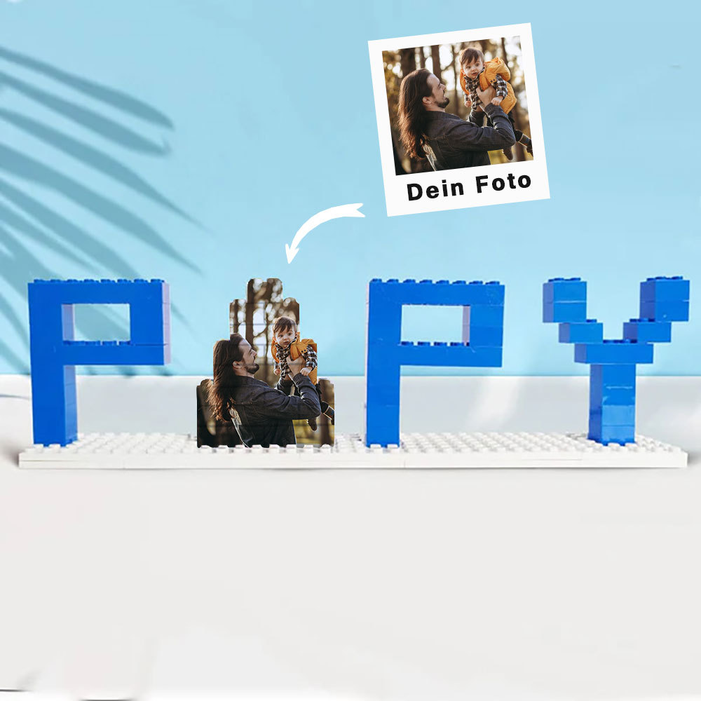 Personalisierbares Foto-Baustein-Puzzle für Papy Geschenke zum Vatertag