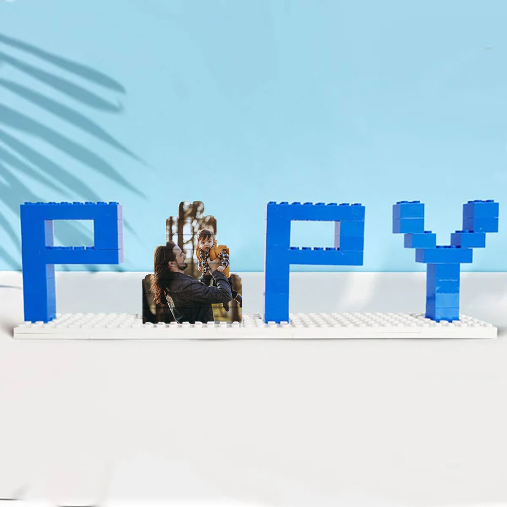 Personalisierbares Foto-Baustein-Puzzle für Papy Geschenke zum Vaterta