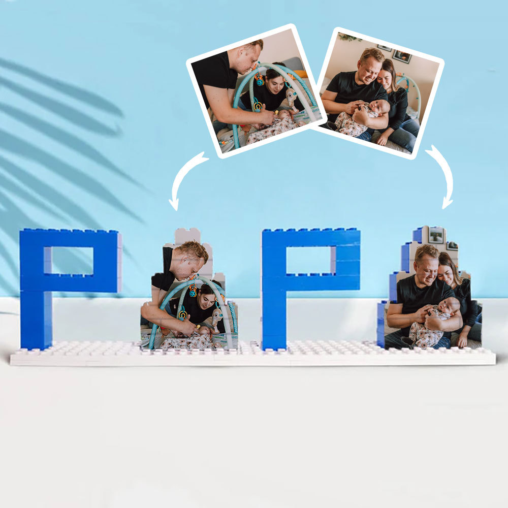 Personalisierbares Foto-Baustein-Puzzle für Papy Geschenke zum Vatertag