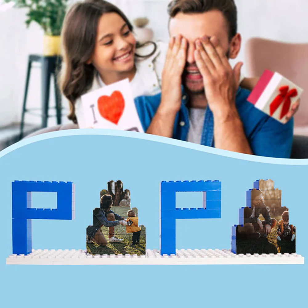 Personalisierbares Foto-Baustein-Puzzle für Papy Geschenke zum Vatertag