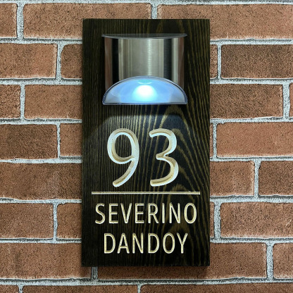 Solarbeleuchtete Personalisierte Hausnummerntafel Outdoor Wasserdicht LED Adressschild für Tür