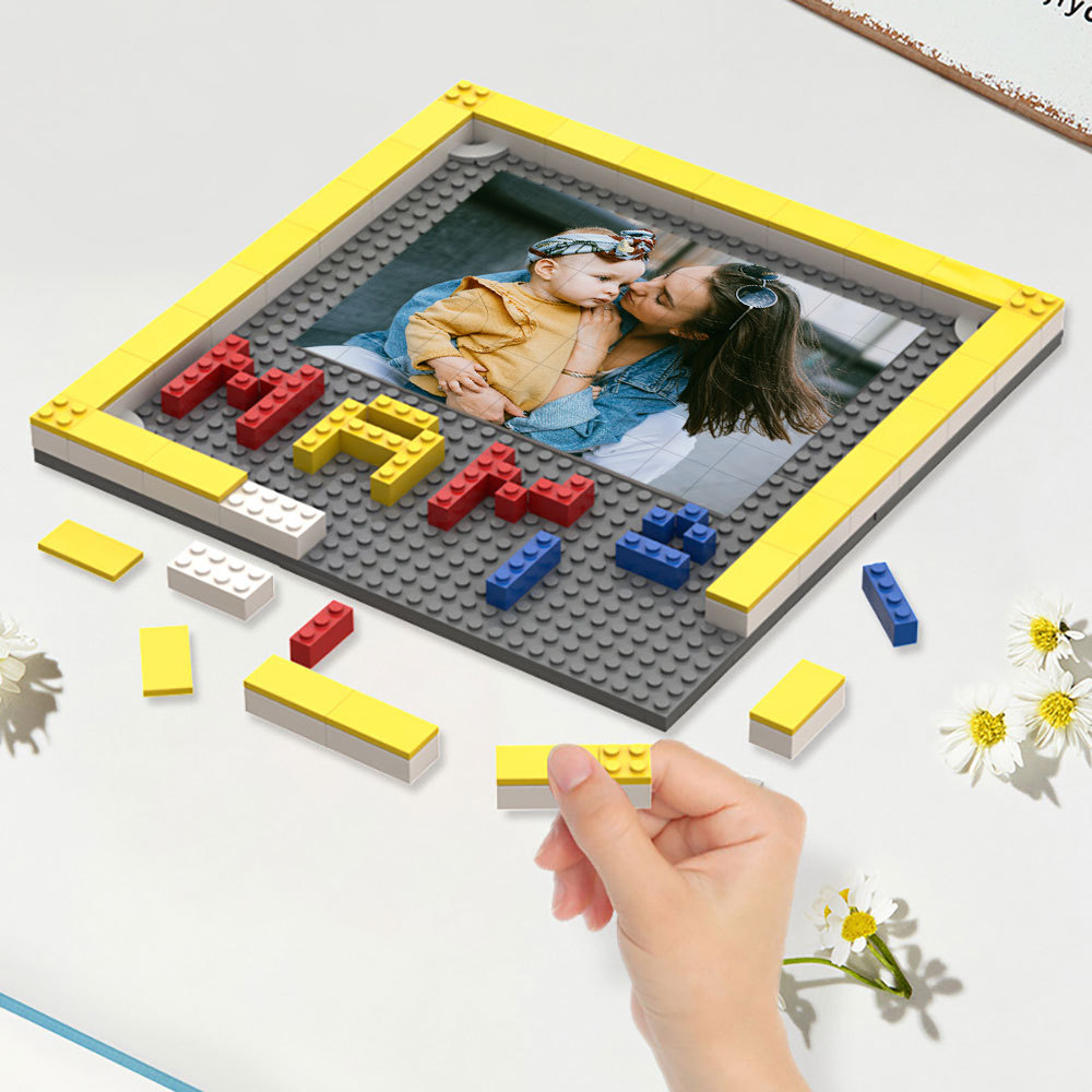Personalisierbares Foto Baustein Puzzle Custom Baustein Familiengeschenke Für Mama Und Papa
