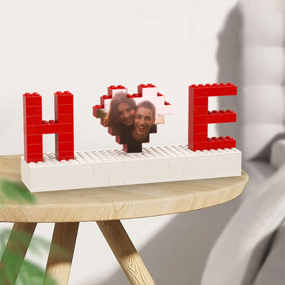 Personalisierbares Foto Baustein Puzzle mit Zwei Buchstaben Individuelle Baustein Geschenke für Paare