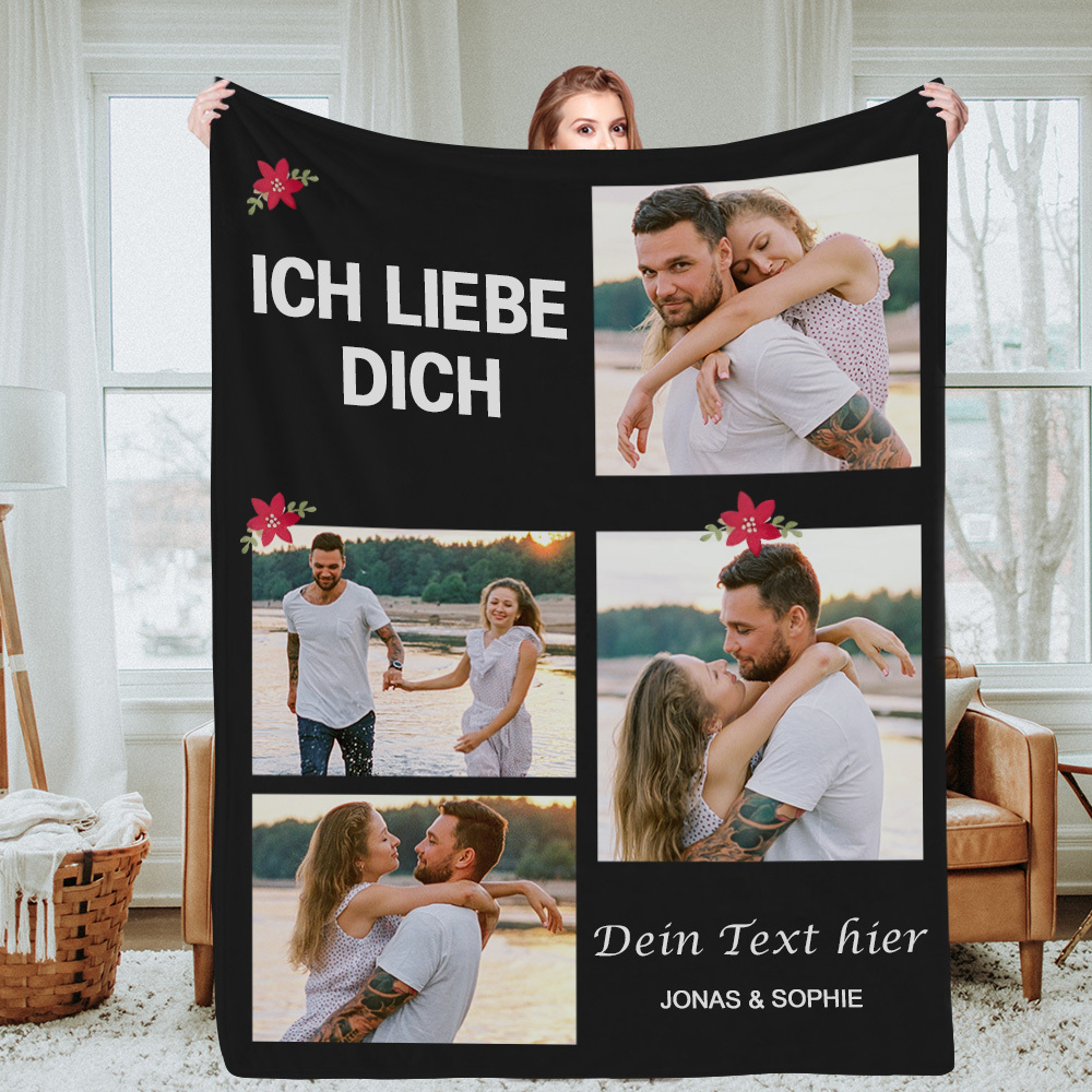 Personalisierte Fotodecke Mit Collage Und Text Muttertagsgeschenk Erinnerungsstück Mit Foto