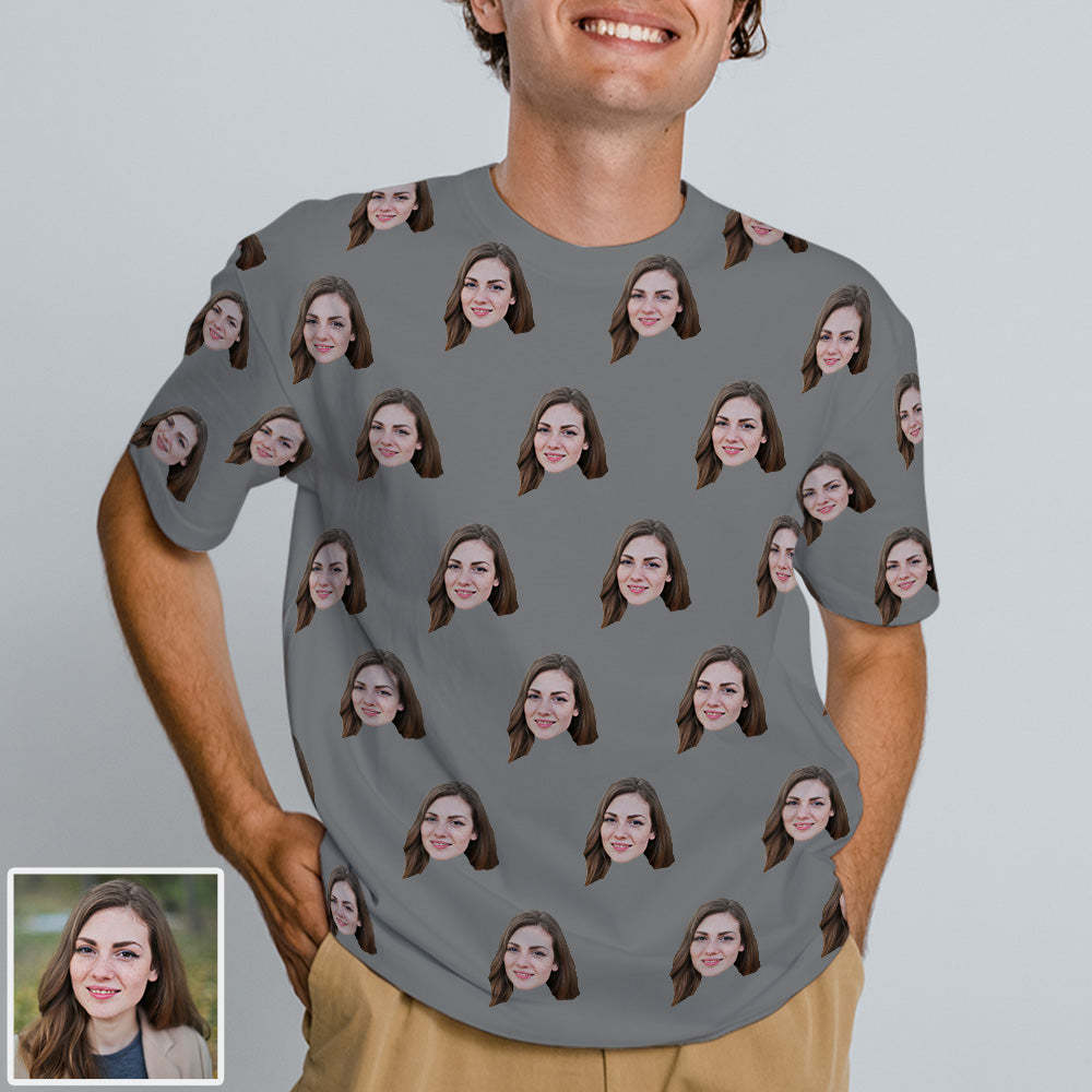 Personalisierte Gesicht T-Shirt Custom Gesicht Foto Kurzarm Shirt Foto Aufdruck auf T-Shirt