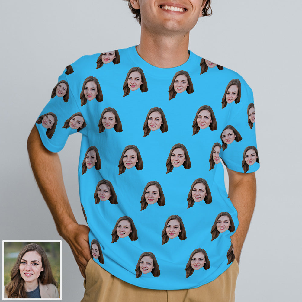 Personalisierte Gesicht T-Shirt Custom Gesicht Foto Kurzarm Shirt Foto