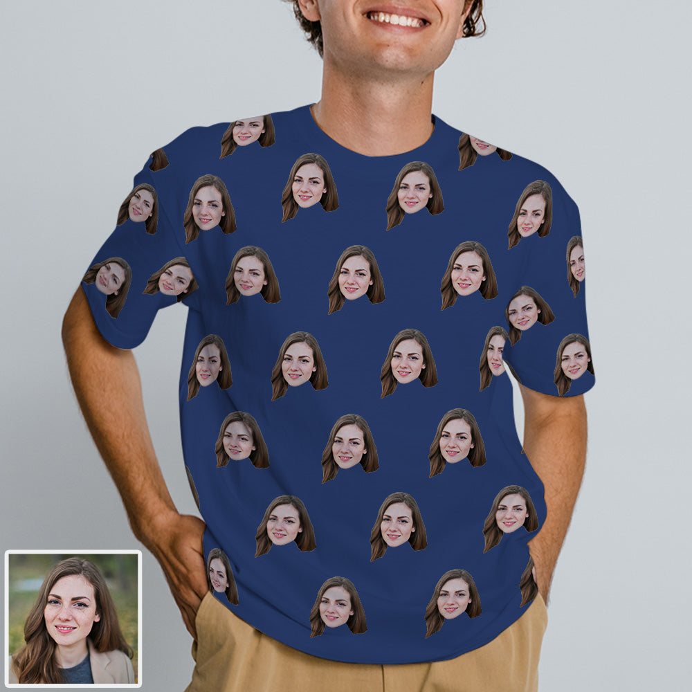Personalisierte Gesicht T-Shirt Custom Gesicht Foto Kurzarm Shirt Foto Aufdruck auf T-Shirt