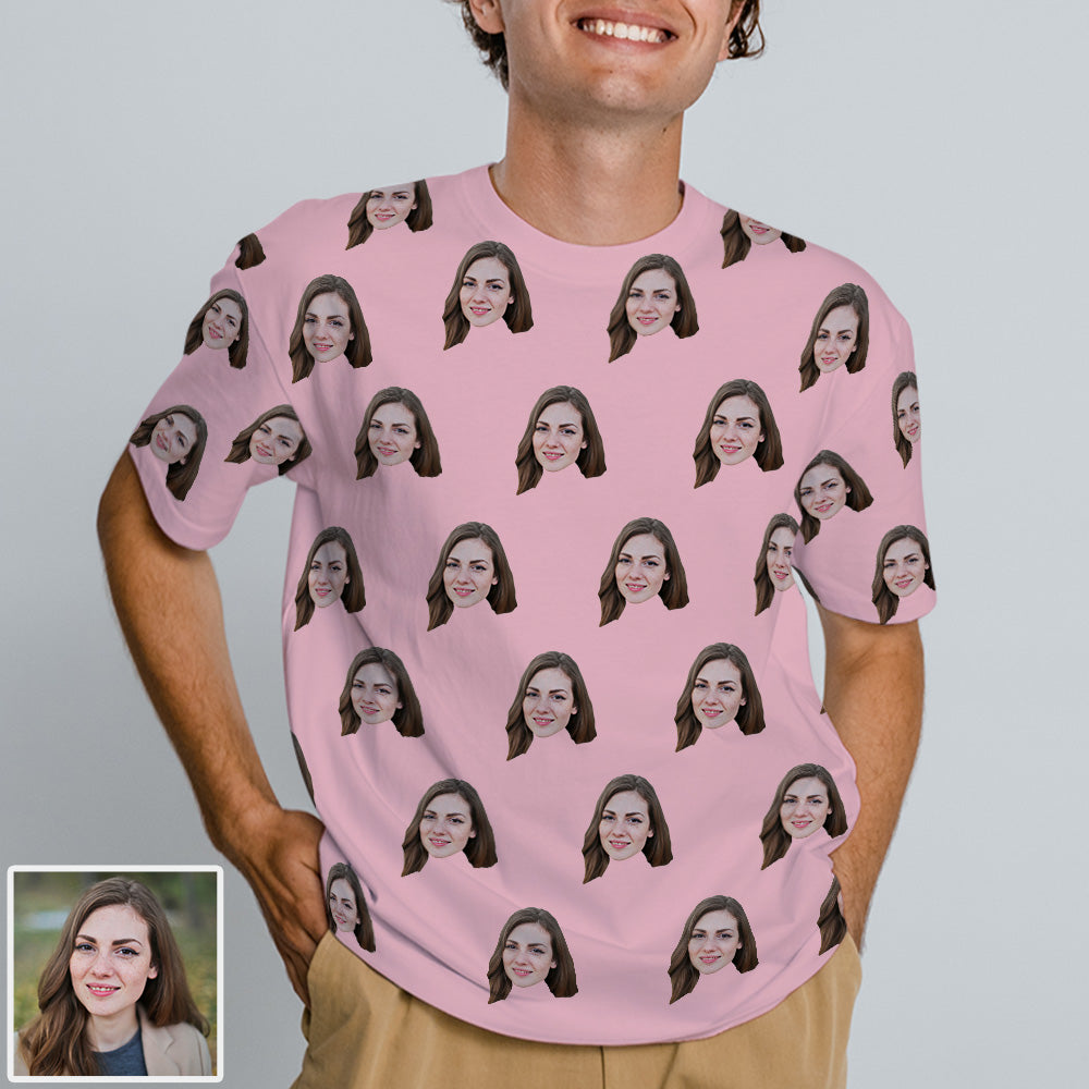 Personalisierte Gesicht T-Shirt Custom Gesicht Foto Kurzarm Shirt Foto Aufdruck auf T-Shirt