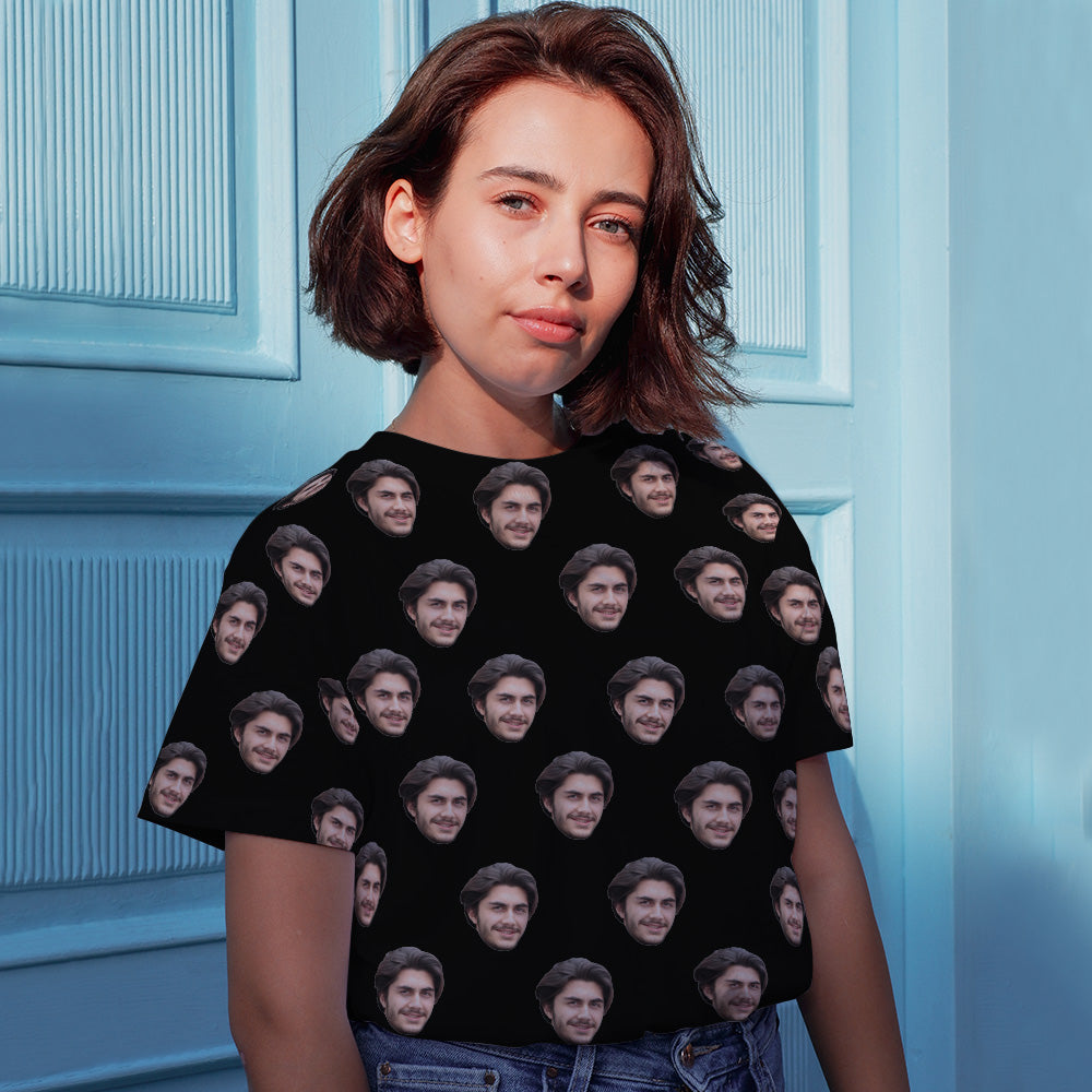 Personalisierte Gesicht T-Shirt Custom Gesicht Foto Kurzarm Shirt Foto Aufdruck auf T-Shirt